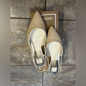 Dolce Vita Narah cream/tan raffia slingbacks. Size 9. Excellent condition.
